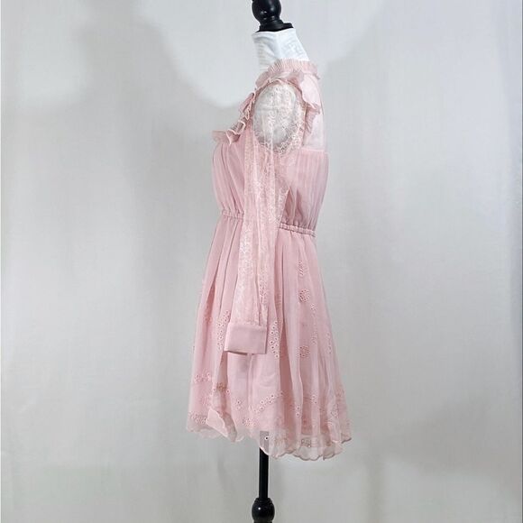 SELF-PORTRAIT Broderie Chiffon Mini Dress size 6 - Picture 9 of 13